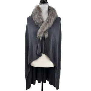 Boston Proper Faux Fur Sweater Cardigan  Size Small
